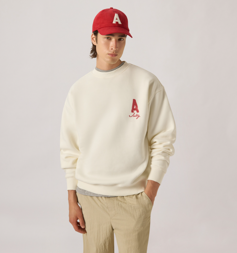 SUDADERA HERITAGE CON EFECTO USADO UNISEX BLANCO